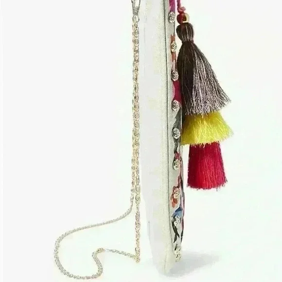 Steve Madden Breza Colorful Embroidered Large Clutch Crossbody, Natural/Multi - Picture 6 of 10